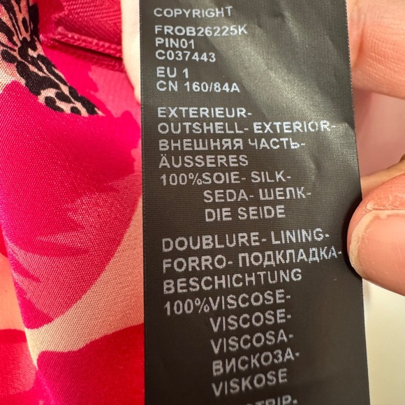 The Kooples Short Printed Silk Dress Pink - Picture 14 of 16